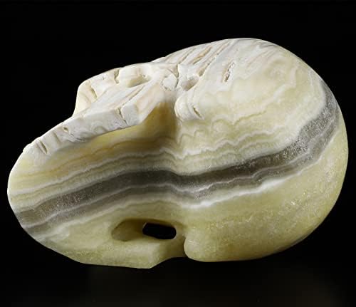Skullis Zebra Calcite Crystal Skull Sculpture
