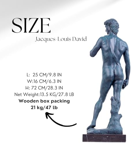 Famous David Bronze Statue 28 Inch Art Decor