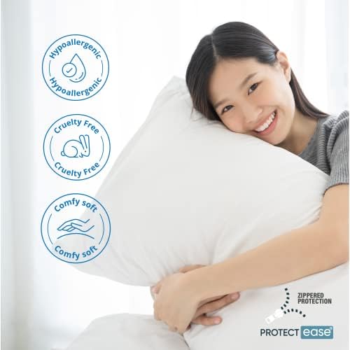 ProtectEase 2 Pack Zippered Pillow Covers Standard and Queen