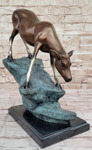 Limned Edition Signed Artist Marius Deer Bronze Sculpture