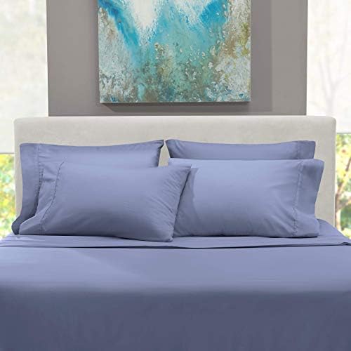 LinenEra 4 Piece Bed Sheet Set - 800 TC Steel Blue Twin XL