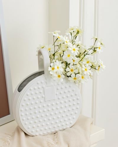 DuHouse Artificial White Daisy Flowers 5 Bundles