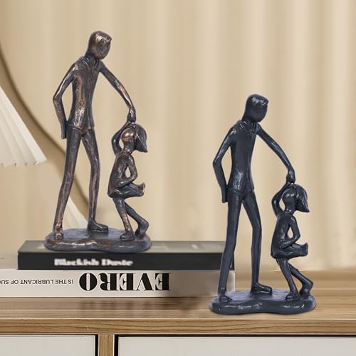 Father Daughter Cast Iron Sculpture Resin Statue