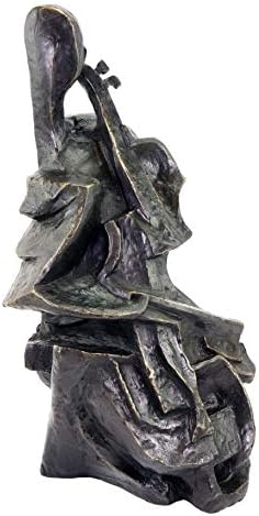 Kunst Ambiente Cello Player Bronze Statue - 47cm