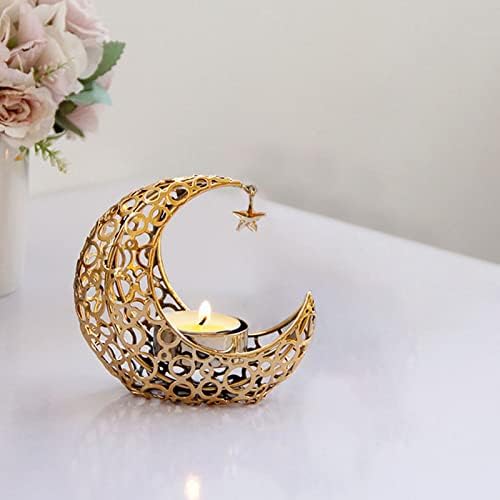Moon Shaped Candle Holder Sculpture for Home Decor