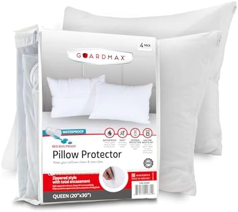 Guardmax Jersey Knitted Pillow Protector - 4 Pack Queen Size 20x30