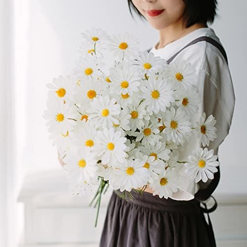 Artificial White Daisies Flowers for Outdoor Decor