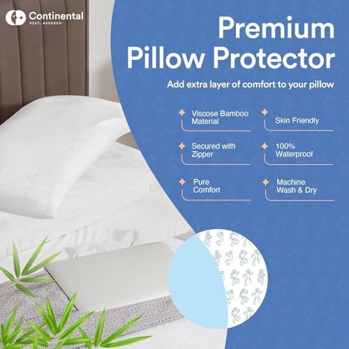 Continental Bedding Bamboo Pillow Protectors Set of 2