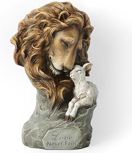 BC Home Dcor Lion with Lamb Statue - Love Never Fails
