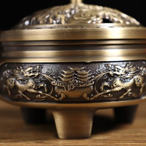 Julrybox Brass Incense Burner Chinese Style Copper Holder