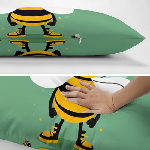 NWGHM Cartoon Bee Pillow Case with Zipper 30x20 Inches