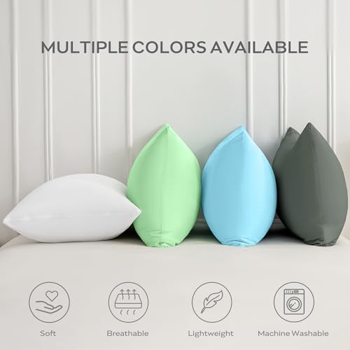 JELLYMONI Pillow Protectors Set of 2 Waterproof Zippered Light Green