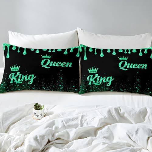 Manfei King and Queen Fitted Sheet Set with 2 Pillowcases