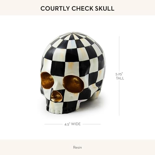 MACKENZIE-CHILDS Courtly Check Skull Halloween Decor 1