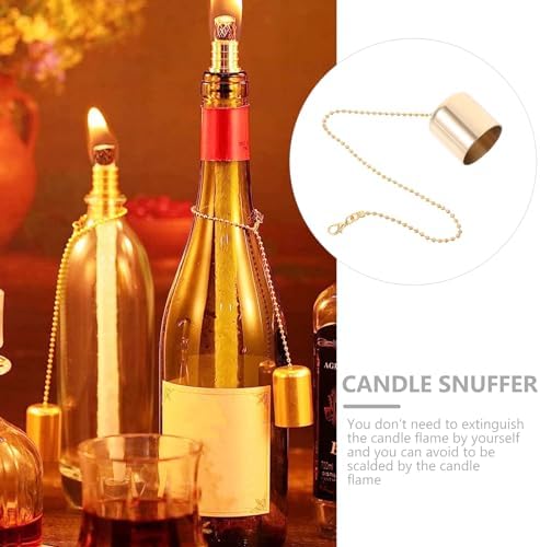 HOMSFOU Candle Snuffer 2 Pcs Brass Tiki Torch Head Extinguisher