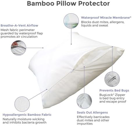 Pacific Coast Feather Protect-A-Bed Bamboo Pillow Protector - Standard
