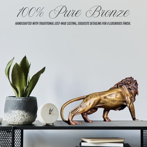 YouFine Lion Statue Bronze Sculpture Collectible Figurine