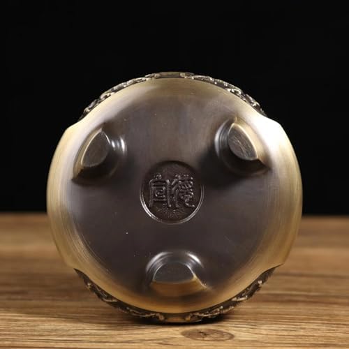 Julrybox Brass Incense Burner Chinese Style Copper Holder