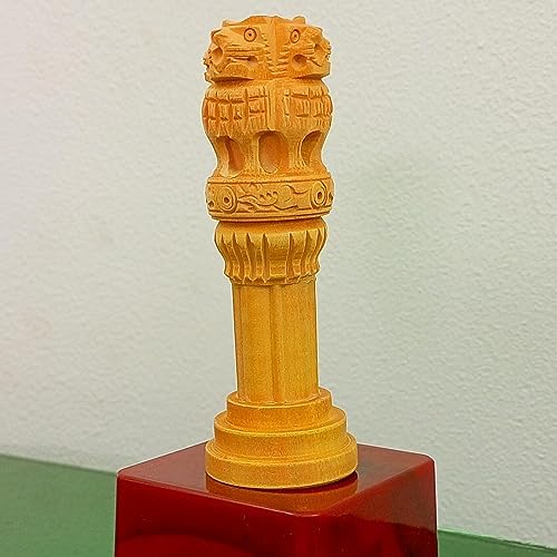 Elegant Wooden Ashoka Pillar with Stand