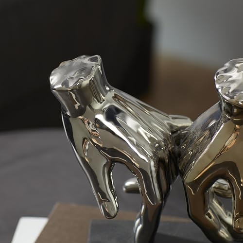 Deco 79 Polystone Hands Sculpture Statue Silver