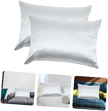 2PCS Ice Silk Pillow Covers with Zipper Design