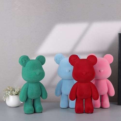 Bear Sculpture Resin Home Decor Pink