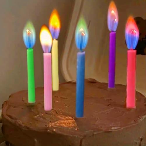 Kemladio Birthday Cake Candles with Plastic Holders 12pcs