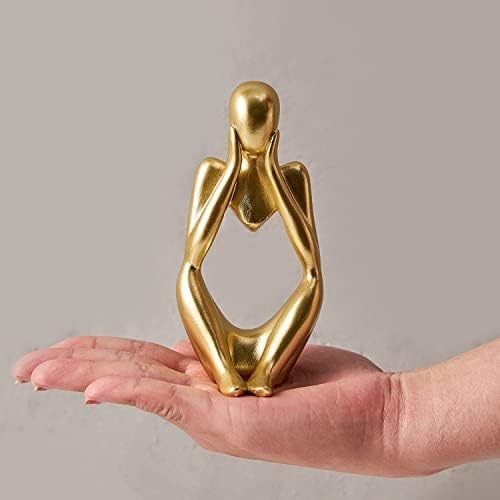 FJS Gold Thinker Statues Set of 3 Modern Art Decor