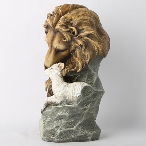 BC Home Dcor Lion with Lamb Statue - Love Never Fails