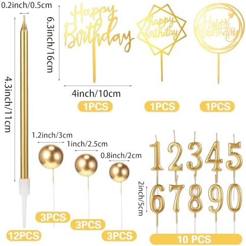Yerliker 34 Pcs Birthday Cake Toppers Decorations