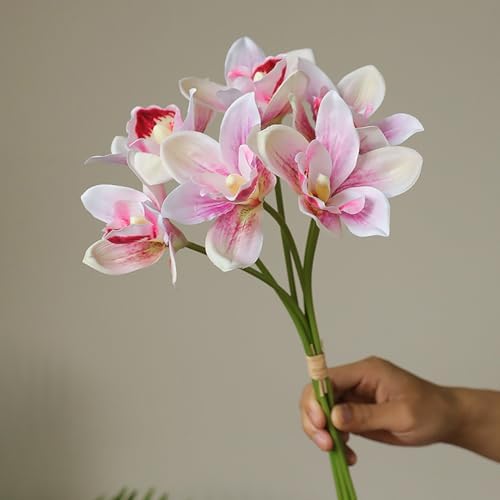 PRTECY 2 Bunches 12 PCS Artificial Orchids Bouquet