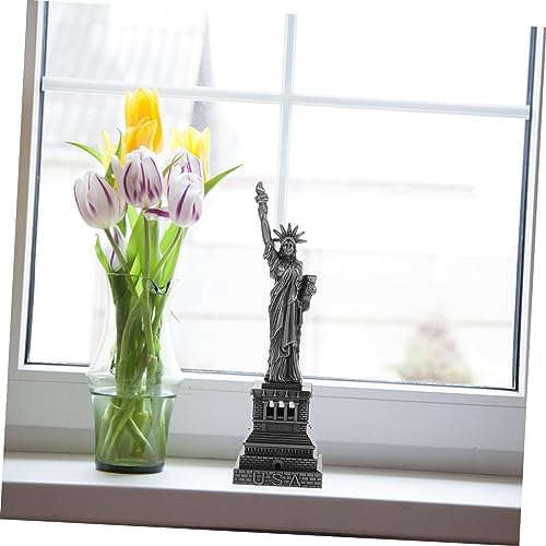LIFKOME Gray Statue of Liberty Metal Desk Sculpture