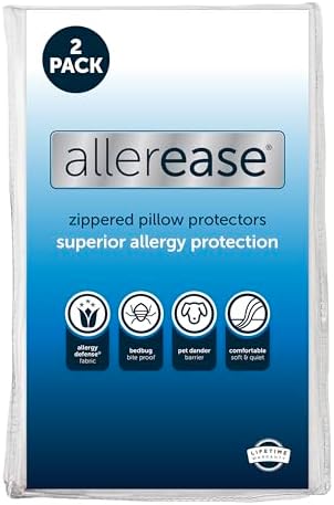 Aller-Ease Set of 2 King Pillow Protectors - Allergy Proof Moisture Wicking