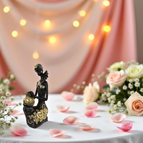 African Lady Statue with Tribal Totem for Home Decoration