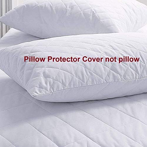 hi Flipper Pillow Protector Set of 2 King 20x36 White Zipped Quilted