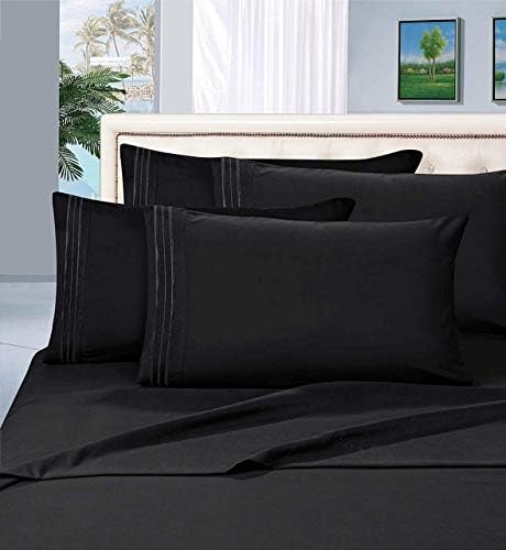 Elegant Comfort 1500 Thread Count Pillowcase Set King Size Black