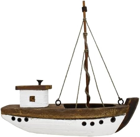 Linfevisi 59 Wooden Sailboat Decor for Home Bathrooms
