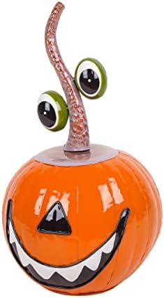 National Tree Company Floating Eyes Metal Pumpkin Statue Orange 15 in