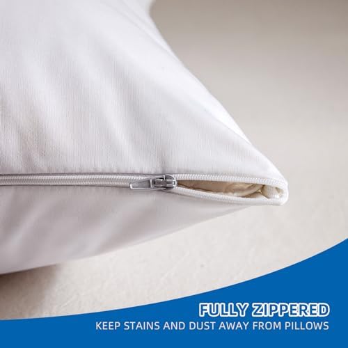 Set of 4 Waterproof Pillow Protectors with Zipper
