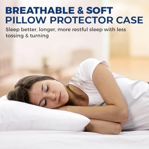 Linteum Textile White Pillowcase Cover Zippered 20x30 Queen Size 6 Pack