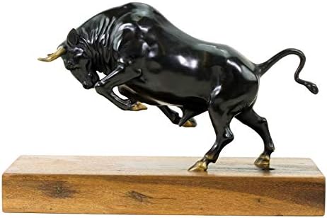 Limited Bronze Bull Sculpture on Old Ship Plank - Wall Street Stock Exchange Statue