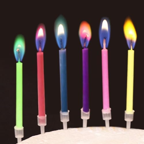 Kemladio Birthday Cake Candles with Plastic Holders 12pcs