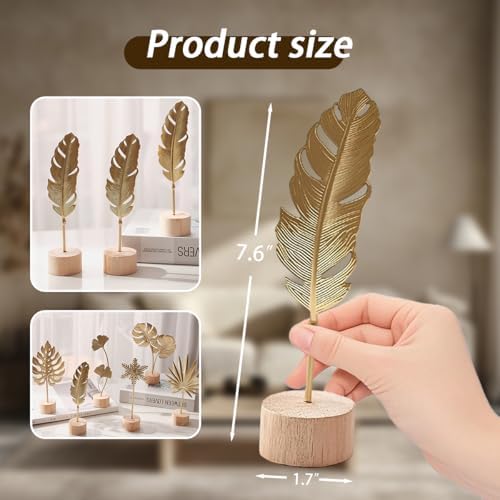 Uimoky Gold Leaf Decor Set 3PCS Modern Sculptures