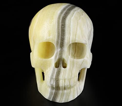 Skullis Zebra Calcite Crystal Skull Sculpture