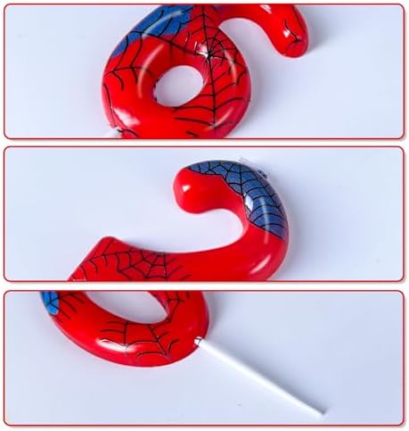 Red Blue Spider 3rd Birthday Candles with Spider Decorations