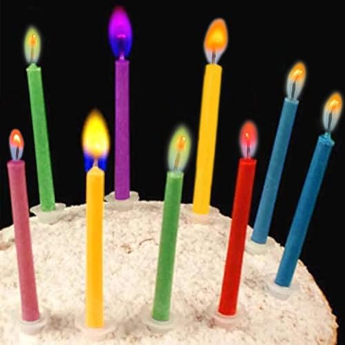 Kemladio Birthday Cake Candles with Plastic Holders 12pcs