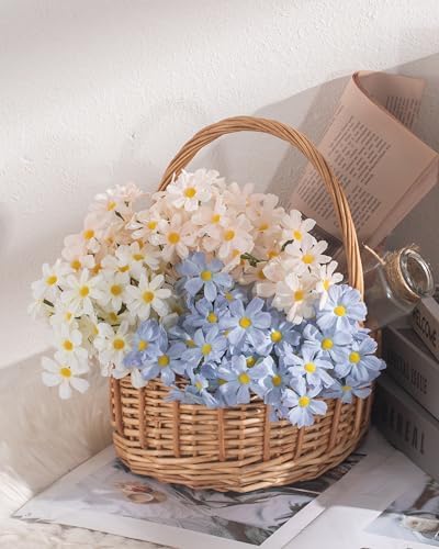 DuHouse Artificial White Daisy Flowers 5 Bundles