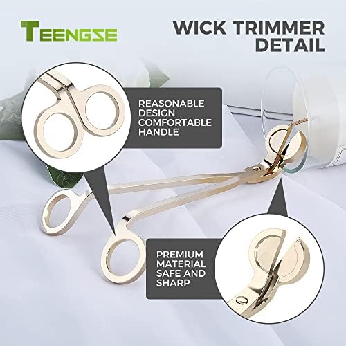 TEENGSE Gold Candle Snuffer and Wick Trimmer Set 1