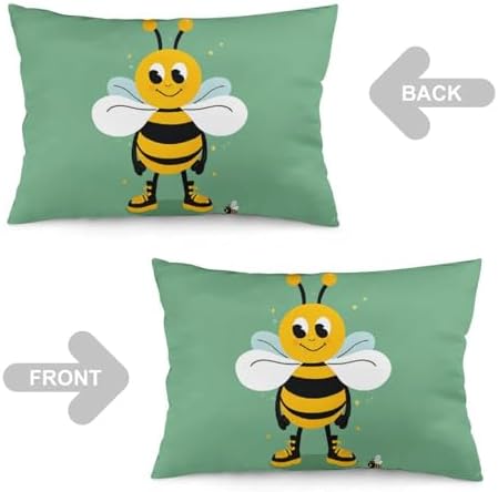 NWGHM Cartoon Bee Pillow Case with Zipper 30x20 Inches