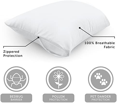 AllerEase 100 Breathable Cotton Pillow Protector - Queen 30 x 20